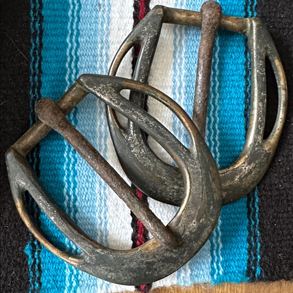 Antique Vintage Equestrian pair of horse strap belt Buckles